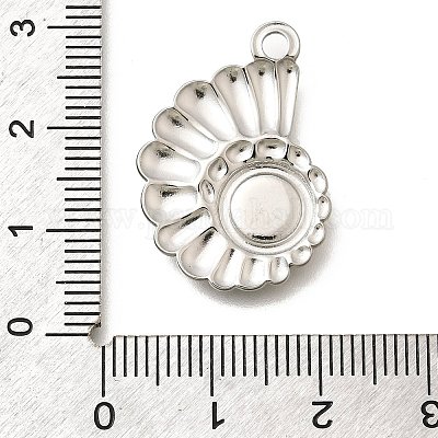 Оправы для подвесок из нержавеющей стали 304 в виде кабошонов STAS-E545-04A-P-1