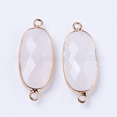 Соединители звеньев естественного розового кварца G-R472-03I-1