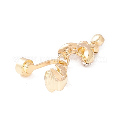 Кольцо для живота с кристаллами и стразами в виде бабочки&nbsp;LS-AJEW-F057-16G-1