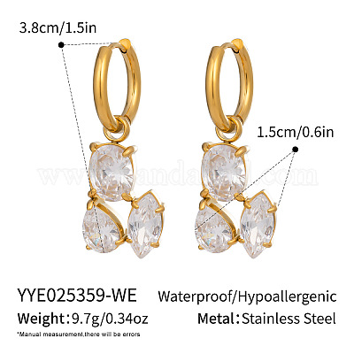 Овальные серьги-кольца из нержавеющей стали 304 CT6883-10-1