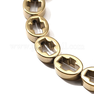 Гальванические нити из синтетических немагнитных гематитовых бусин G-L613-Z01-01F-1