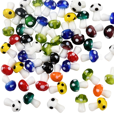 50 шт. нити бусин лэмпворк ручной работы в виде гриба LAMP-LT0001-06A-1