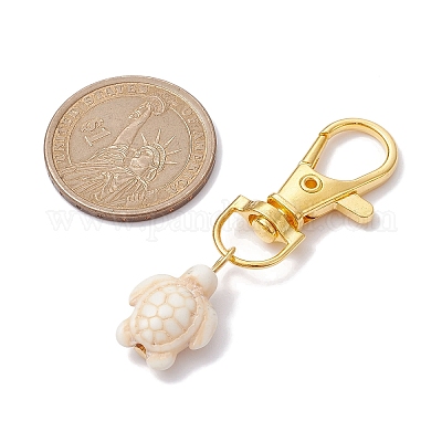 Подвески в виде черепахи из синтетической бирюзы HJEW-JM01354-02-1