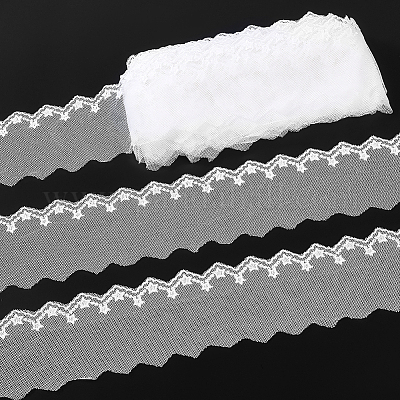 15 ярд молочного волокна с вышивкой и цветочным кружевом OCOR-ME0001-19-1