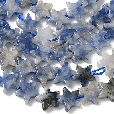 Натуральное синее пятно нитки из бисера яшмы&nbsp;G-F817-A12-01-1