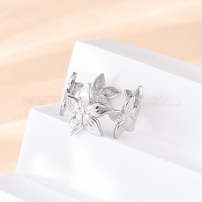 Латунные регулируемые открытые манжеты для женщин RJEW-R021-02P-1