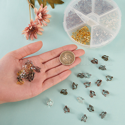 120шт 6 цвета латунные клипсы для серег KK-CJ0001-60-1