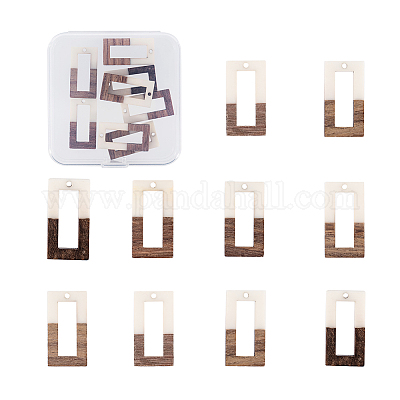 Подвески из смолы и дерева&nbsp;RESI-OL0001-09C-1