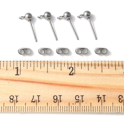 40 шт. фурнитура для сережек-гвоздиков из нержавеющей стали 304 STAS-FS0001-76P-1