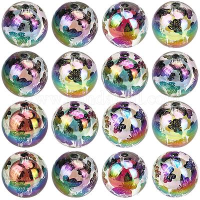 20 шт. акриловые печатные бусины с УФ-покрытием&nbsp;TACR-SC0001-46C-1