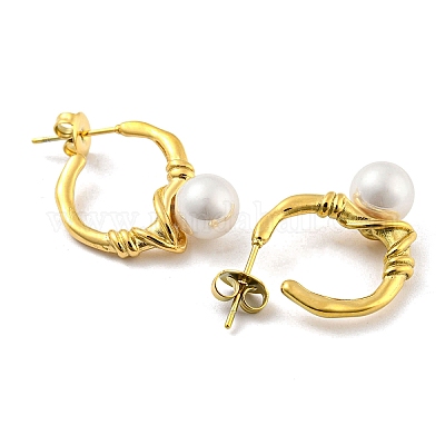 Серьги-гвоздики из нержавеющей стали 304 EJEW-M233-04G-1