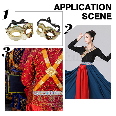 Жаккардовые ленты из металлизированной пряжи DIY-WH0283-97B-1