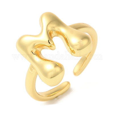 Латунные открытые кольца манжеты RJEW-U008-06M-G-1