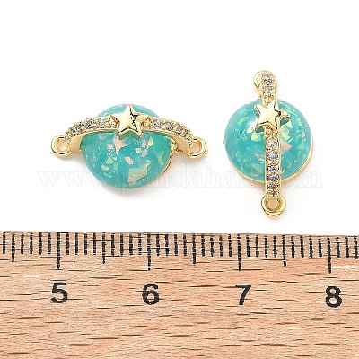 Подвески-коннекторы с микропаве из латуни и прозрачным кубическим цирконием KK-B129-28G-02-1