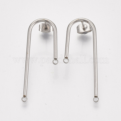 Левая и правая фурнитура для сережек-гвоздиков из нержавеющей стали марки 304 STAS-S079-143A-1