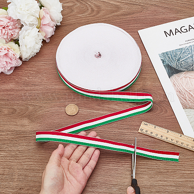 Лента в полоску из трехцветного полиэстера длиной 50 ярд. OCOR-WH0078-199B-1