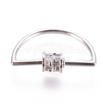 Латунь микропаве кубический цирконий винт карабин подвески с замком&nbsp;ZIRC-F105-23P-1