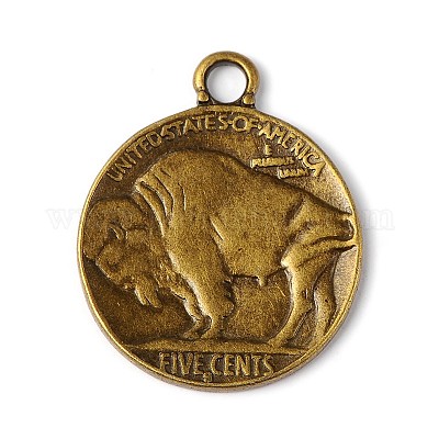 Тибетский стиль подвески сплава для монет TIBEP-GC001-AB-NR-1