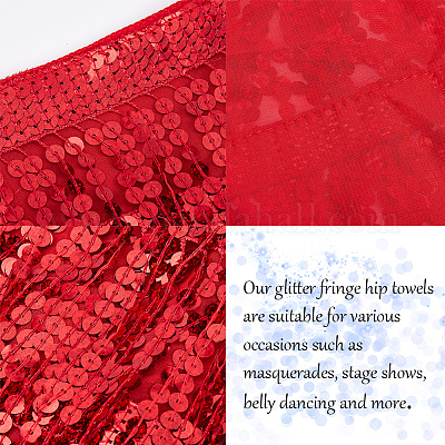 Пояс из полиэстера с блестками и цепочками AJEW-WH0166-70B-1