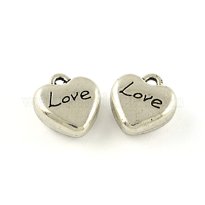 Wholesale Tibetan Style Alloy Heart Charms 