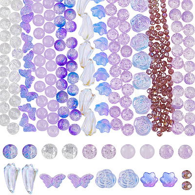 Прозрачные стеклянные бусины GLAA-SC0002-49-1