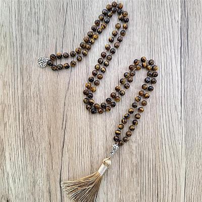 Натуральные бусины-мала с тигровым глазом FS-WG93CBE-04-1