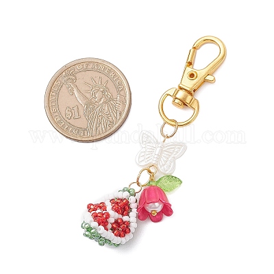 Подвески из стеклянных бусин ручной работы HJEW-MZ00349-01-1