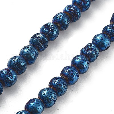 Гальванические бусины из натуральной лавы G-A251-E01-01H-1