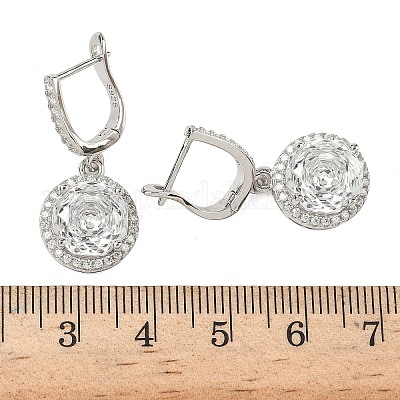 925 стерлингового серебра микро проложить кубического циркония серьги обруча EJEW-B147-01A-01-1