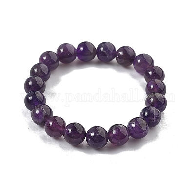 Натуральный аметист бисера стрейч браслеты BJEW-K212-C-034-1