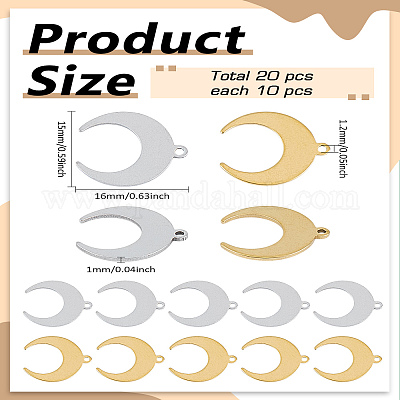 20 шт. подвески из нержавеющей стали 304 двух цветов STAS-LP0002-58-1
