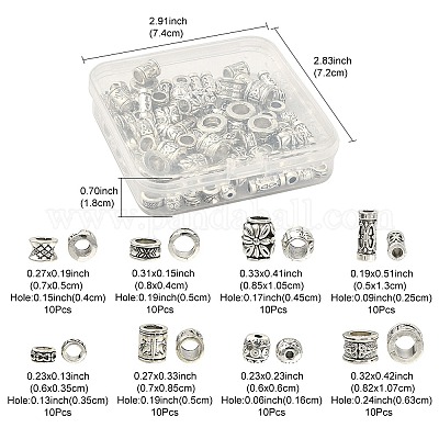 80шт 8 стиля бусины из сплава в тибетском стиле TIBEB-FS0001-02-1