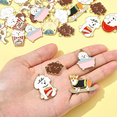 28шт 10 стиля подвески из сплава с эмалью ENAM-FS0003-09-1