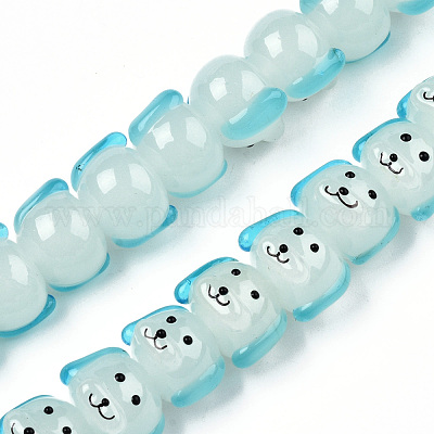 Бусы лэмпворк ручной работы LAMP-N021-42B-1