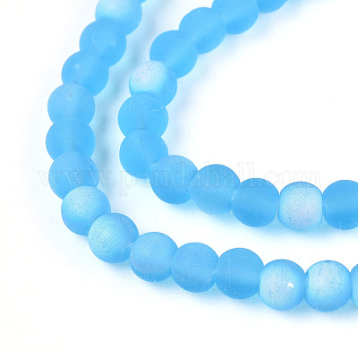 Матовые прозрачные стеклянные бусины GLAA-T032-T4mm-MBB06-1