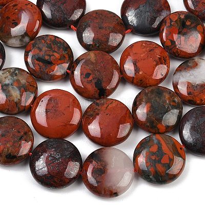 Природные брекчированных яшмы бисер нитей G-C220-D02-20mm-1