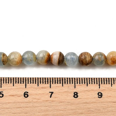 Нити из натурального голубого кальцита G-H312-C02-6mm-1