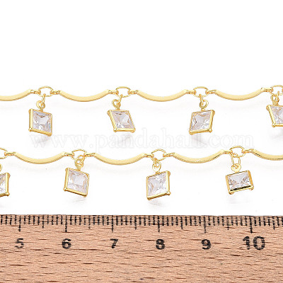 Цепи из латуни и стекла с фестончатыми прутьями CHC-T018-09G-1