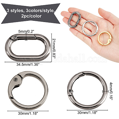 18 шт. плоские круглые и овальные и о-образные кольца из цинкового сплава с пружинными кольцами PALLOY-CA0002-25-1