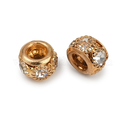 Латунные бусины со стразами &nbsp;KK-U071-02A-01KCG-1