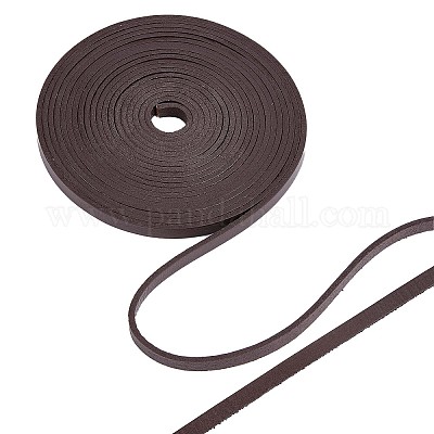 Shop GORGECRAFT 5.5 Yards Genuine Leather Cord 0.31 Wide Flat