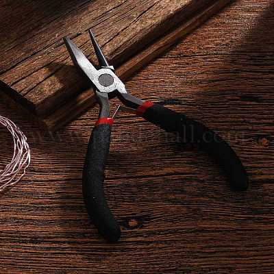 Carbon Steel Jewelry Pliers, Round Nose and Flat Forming Pliers, Polishing,  One Groove Side, Size: about 12cm long, 7cm wide, 1cm thick