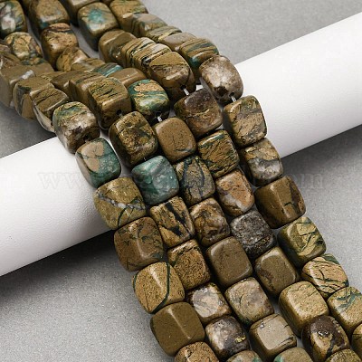 Нити бусин из натурального камня вердит G-B155-D08-1