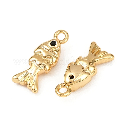 Подвески из латуни с микропаве из кубических цирконий на тему океана KK-F902-08I-G-1