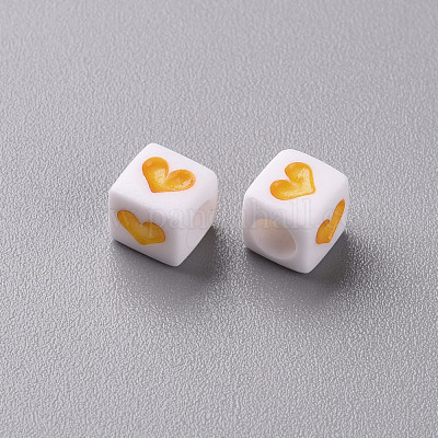 Белые непрозрачные акриловые бусины MACR-T038-12C-1