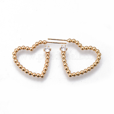 Серьги-гвоздики из латуни с прозрачным микропаве и кубическим цирконием KK-N232-194-NF-1