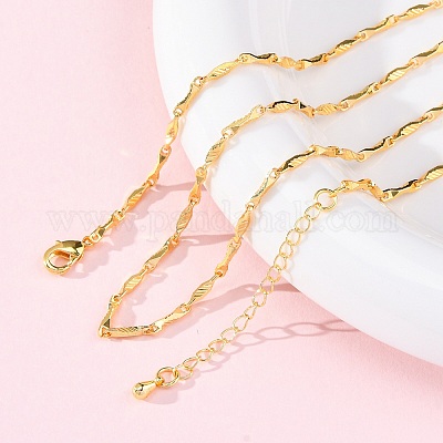 Ожерелья из латунных витых звеньев цепи NJEW-D302-63G-1