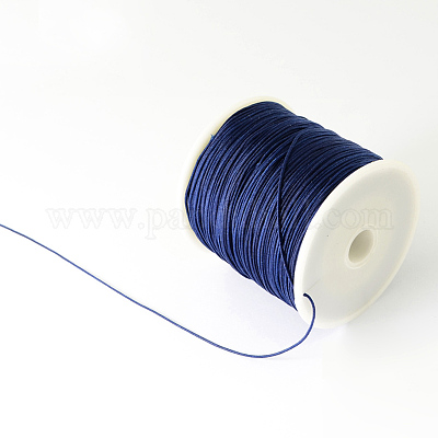 Wholesale PandaHall Blue Nylon Beading Cord 0.8mm Braided Nylon