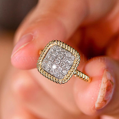 Женские кольца на палец из латуни с микропаве и кубическим цирконием FS-WG378B2-02-1