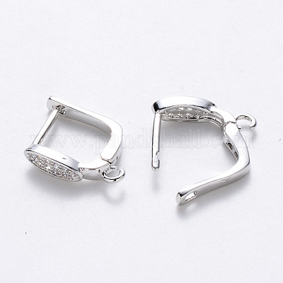 Серьги-кольца из латуни с микропаве из кубического циркония с застежкой сзади KK-T048-032P-NF-1